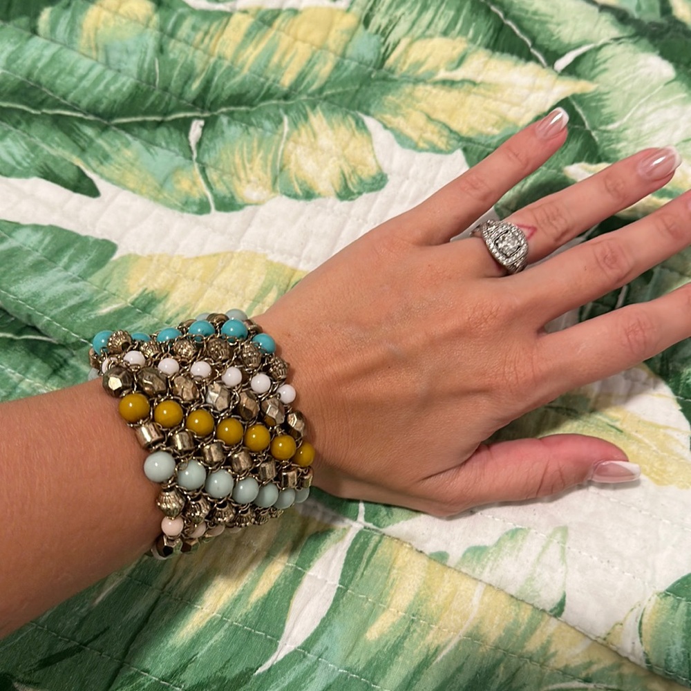 Beaded cuff bracelet